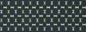 Fling Gunmetal 945 by Norbar Designer Fabric PANDORA 50% POLYESTER 50% COTTON INDIA 6 1/4"V 5 1/4"H 52 - Swanky Fabrics -