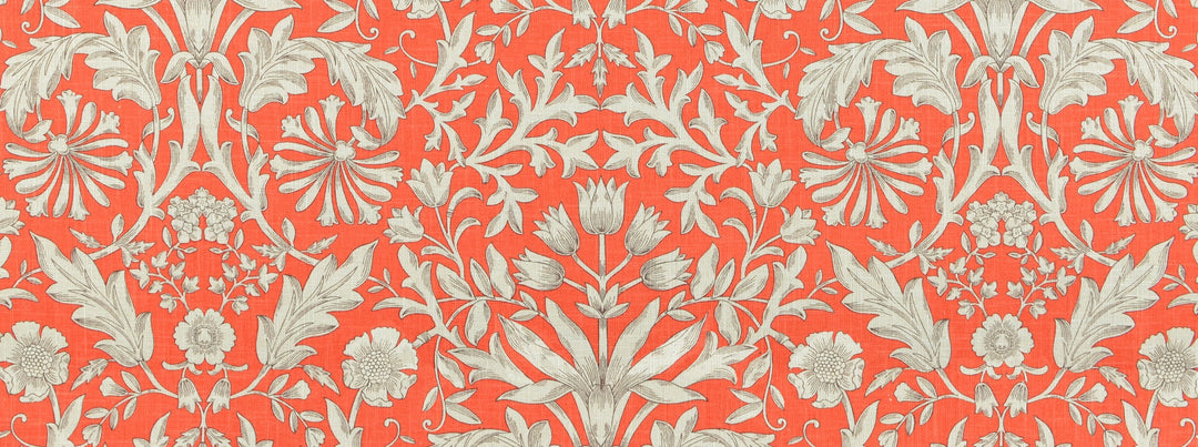 Flourish 378 Coral Red by Covington Designer Fabric