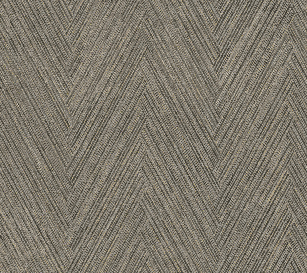 Thatched Chevron Charcoal Wallpaper by York Wallcoverings Designer Formations Covers about 60.8 square feet 27-in by 27-ft long roll Unpasted 24 - Swanky Fabrics -