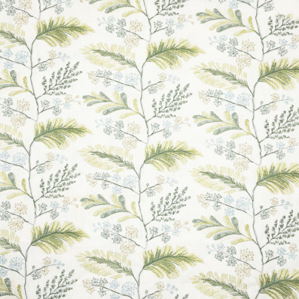 Foliage 1 Springtime by Stout Designer Fabric COMFORTABLE LIVING SPRING/MOSS 100%COT %VEMB INDIA PERFORMANCE RATED FABRIC FLAME RETARDANT-U.F.A.C. CLASS 1 CATB 117-2013 WYZENBEEK 20 000 DOUBLE RUB WEAR TEST (HEAVY DUTY) Horizontal: 25.875 and Vertical: 7.875 51.5 in - Swanky Fabrics -