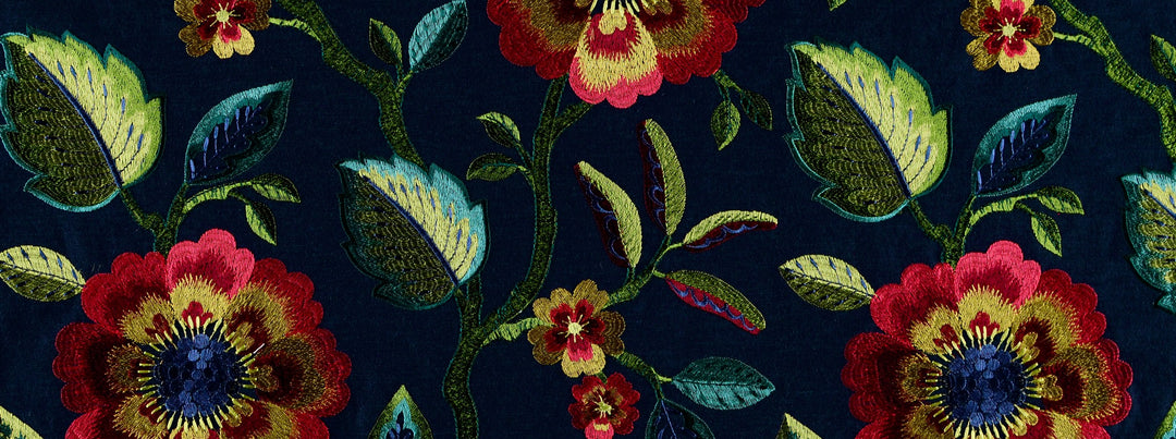 Folk Song 557 Dark Denim by Covington Designer Fabric