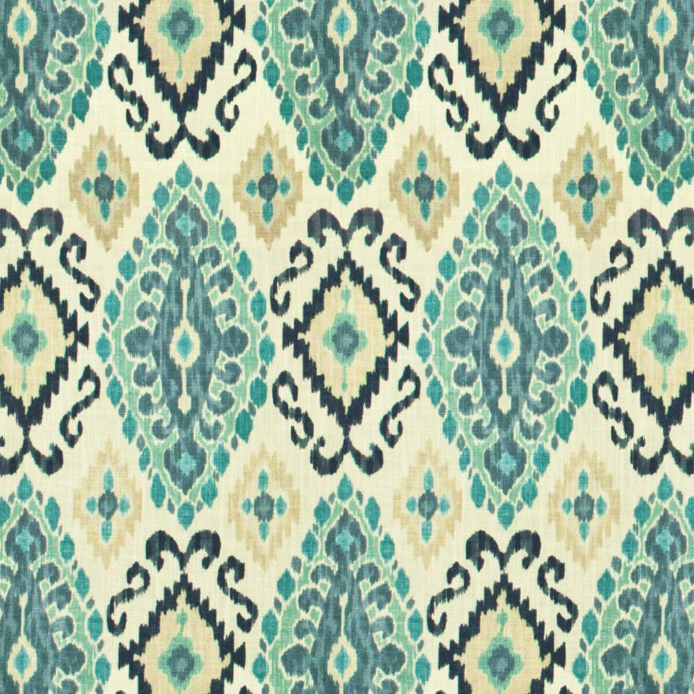 Fondly 3 Bay by Stout Designer Fabric COMFORTABLE LIVING SEAMIST/AQUA 70%SVI 30%LIN SPAIN Horizontal: 13.5 and Vertical: 27.375 54 in - Swanky Fabrics -