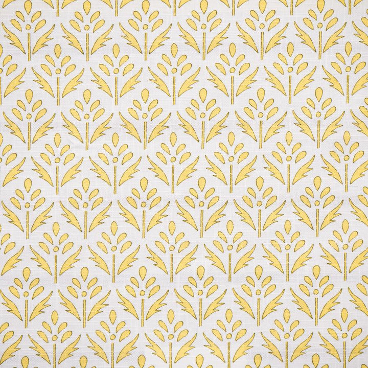 Floraison # 619 Lemon by Maxwell Designer Fabric Color Theory-Vol.Viii Tigerseye 100% COTTON SPAIN V-3.5" H-2.3" 55" - Swanky Fabrics -