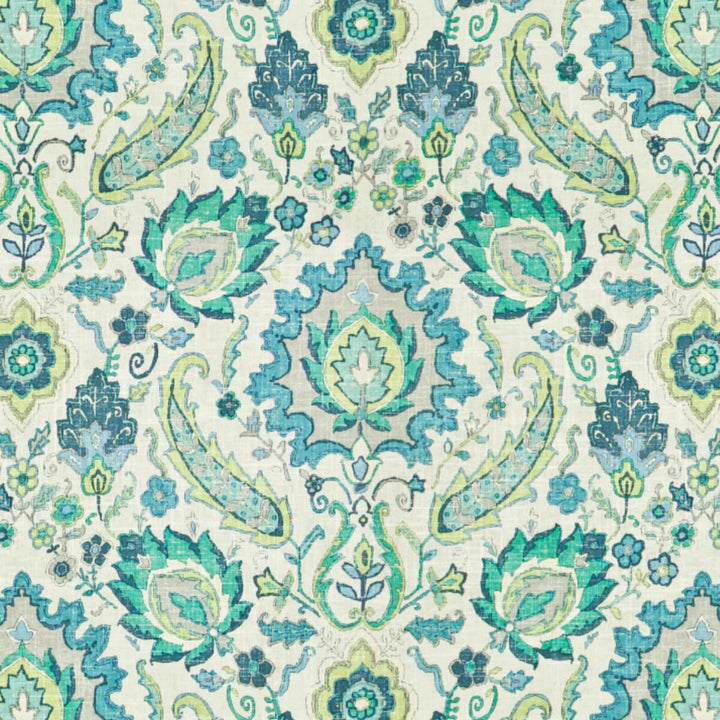 Frimas 2 Peacock by Stout Designer Fabric Rainbow Library Spa/Teal 55% Linen 45% Spun Viscose SOUTH KOREA CATB 117-2013 WYZENBEEK 12 000 DOUBLE RUB WEAR TEST (MEDIUM DUTY) Horizontal: 27 and Vertical: 27 54 in - Swanky Fabrics -