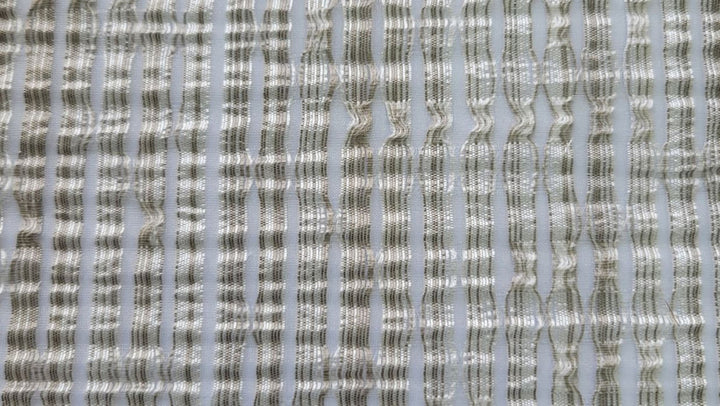 Frontier Platinum by Norbar Designer Fabric SHEER MADNESS 100% POLYESTER TURKEY 5 1/4"H 118" - Swanky Fabrics -