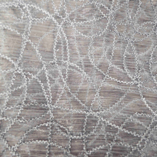 Flora - Silver by Europatex Designer Fabric Majestic 100% Polyester China See Sample Horizontal: N/A and Vertical: N/A 110.00 inches  - Swanky Fabrics -