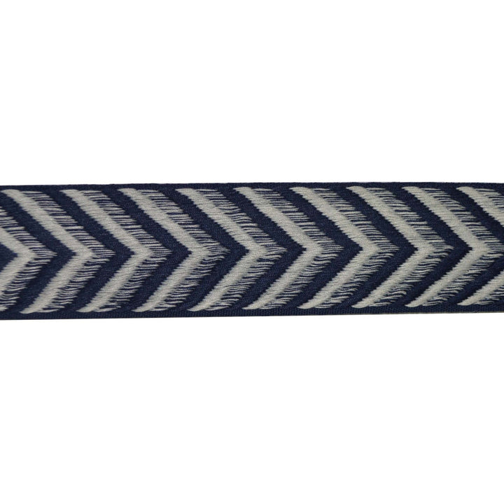 Flounder Navy by Europatex Designer Fabric Sirenia 50% Viscose, 50% Cotton 2.50 inches - Swanky Fabrics -