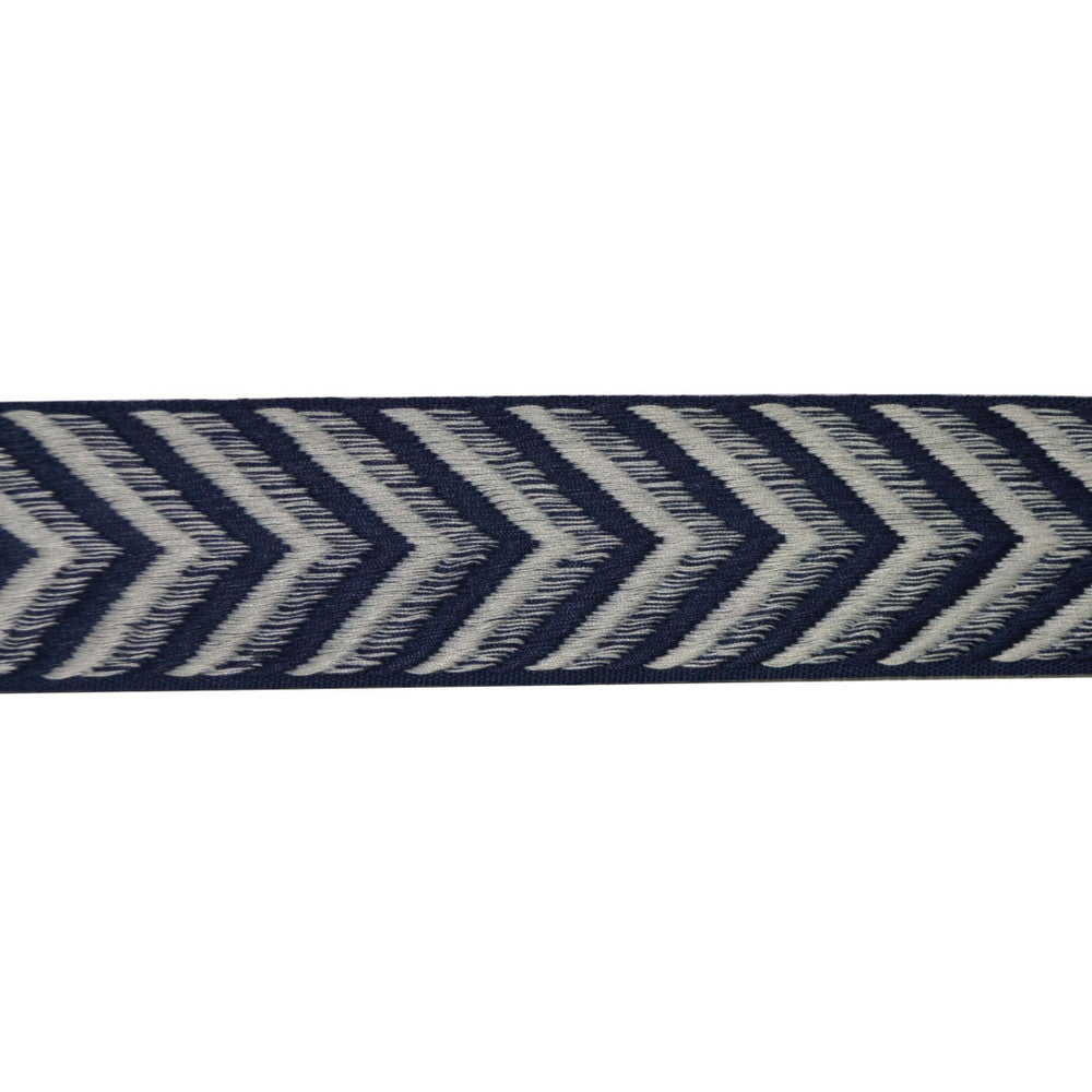 Flounder Navy by Europatex Designer Fabric Sirenia 50% Viscose, 50% Cotton 2.50 inches - Swanky Fabrics -