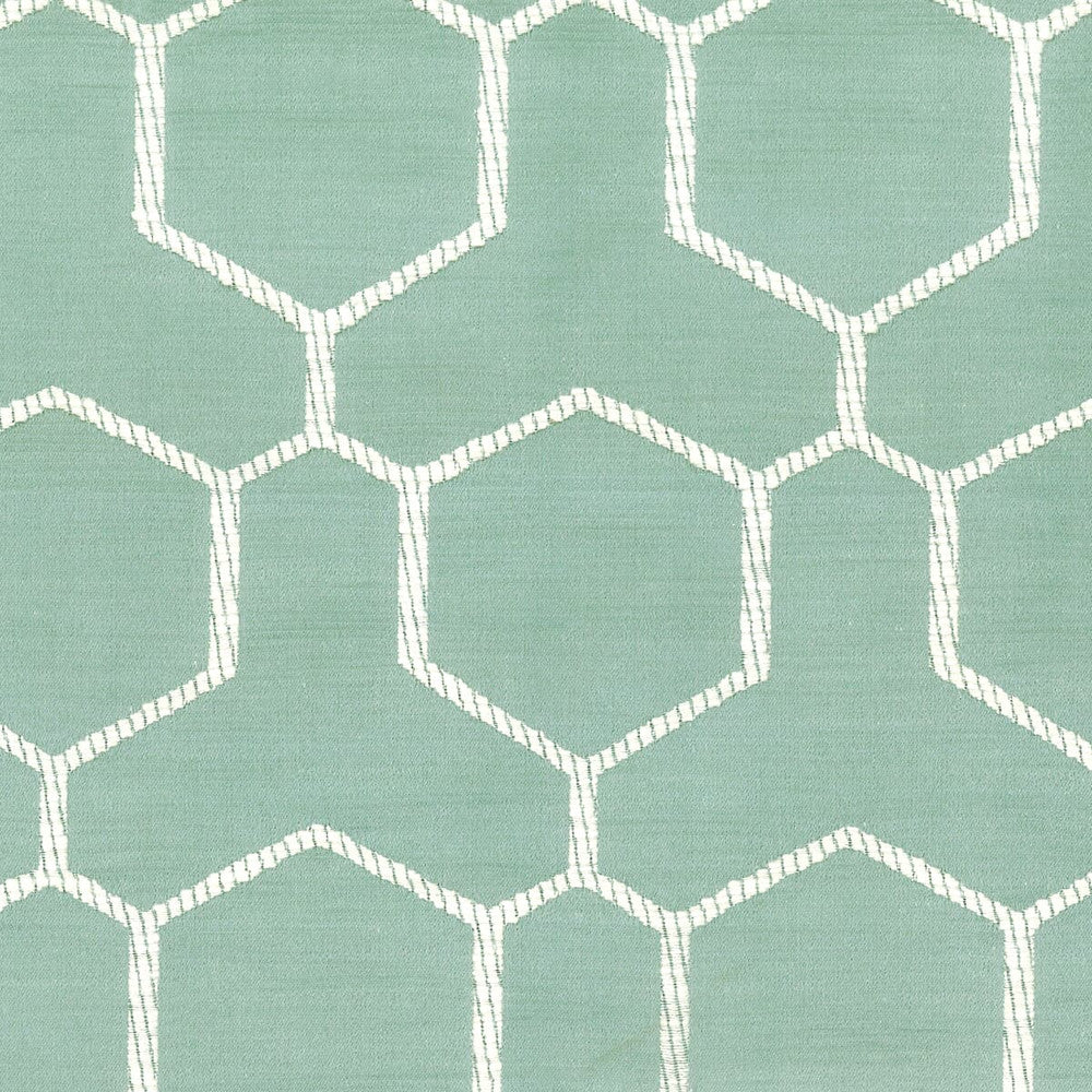 Gainful 1 Aqua by Stout Designer Fabric Comfortable Living Seamist/Aqua 75% Cotton 25% Polyester INDIA Horizontal: 3.125 and Vertical: 5.125 57 in - Swanky Fabrics -