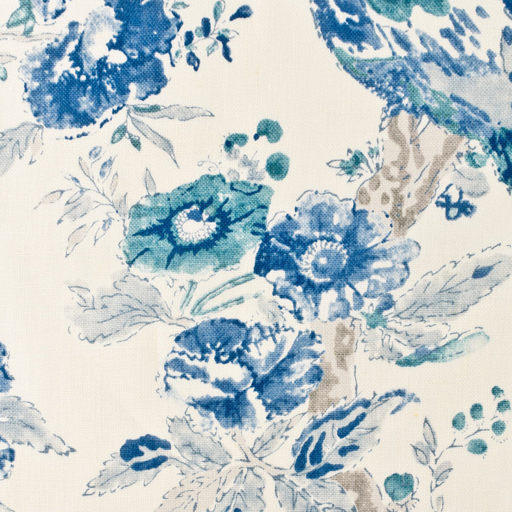 Garland 1 Bluebird by Stout Fabric Stout Fabric Garland 1 BluebirdFabric COMFORTABLE LIVING BREEZE/INDIGO 100%LIN CHINA </p><p>Repeat: H: 27.000, V: 36.000 54 in - Fabric Carolina -