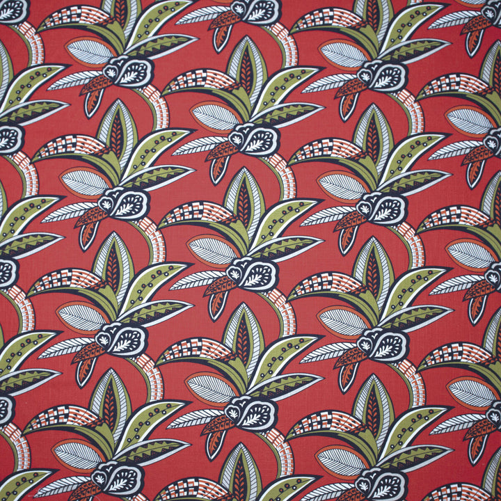 Tanzania Coral by Gaston Y Daniela Designer Fabric GASTON AFRICALIA VISCOSE - 60%;LINEN - 30%;COTTON - 10% Spain HEAVY Horizontal: 26.38 and Vertical: 14.76 55 - Swanky Fabrics -