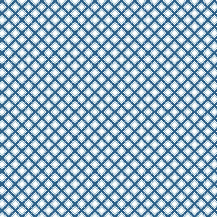 Trellis Azul by Gaston Y Daniela Designer Fabric GASTON LIBRERIA COTTON - 100% Spain MEDIUM Horizontal: 3.84 and Vertical: 3.81 57.5 - Swanky Fabrics -
