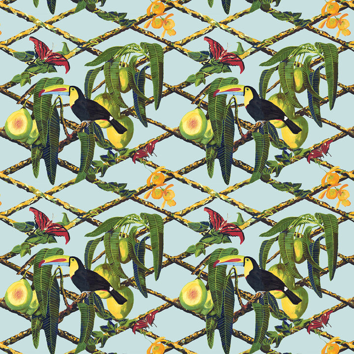 Tucan Original by Gaston Y Daniela Designer Fabric GASTON LIBRERIA COTTON - 100% Italy HEAVY Horizontal: 25.61 and Vertical: 25.21 52 - Swanky Fabrics -
