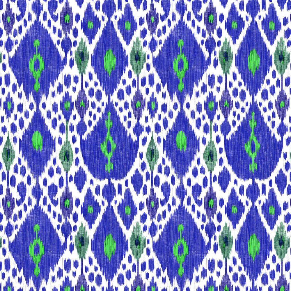 Ikat Azul by Gaston Y Daniela Designer Fabric GASTON LIBRERIA VISCOSE - 80%;LINEN - 20% Italy HEAVY Horizontal: 25.8 and Vertical: 35.26 52 - Swanky Fabrics -