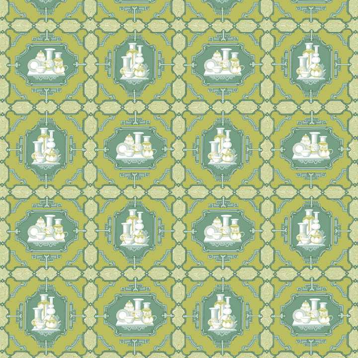 Porcelanas Lima by Gaston Y Daniela Designer Fabric GASTON LIBRERIA COTTON - 100% Italy HEAVY Horizontal: 25.61 and Vertical: 24.62 52 - Swanky Fabrics -