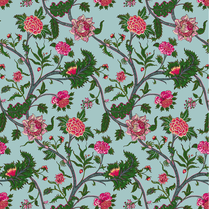 Palampore Azul by Gaston Y Daniela Designer Fabric GASTON LIBRERIA LINEN - 91%;POLYAMIDE - 9% Italy HEAVY Horizontal: 26.52 and Vertical: 50 52.8 - Swanky Fabrics -