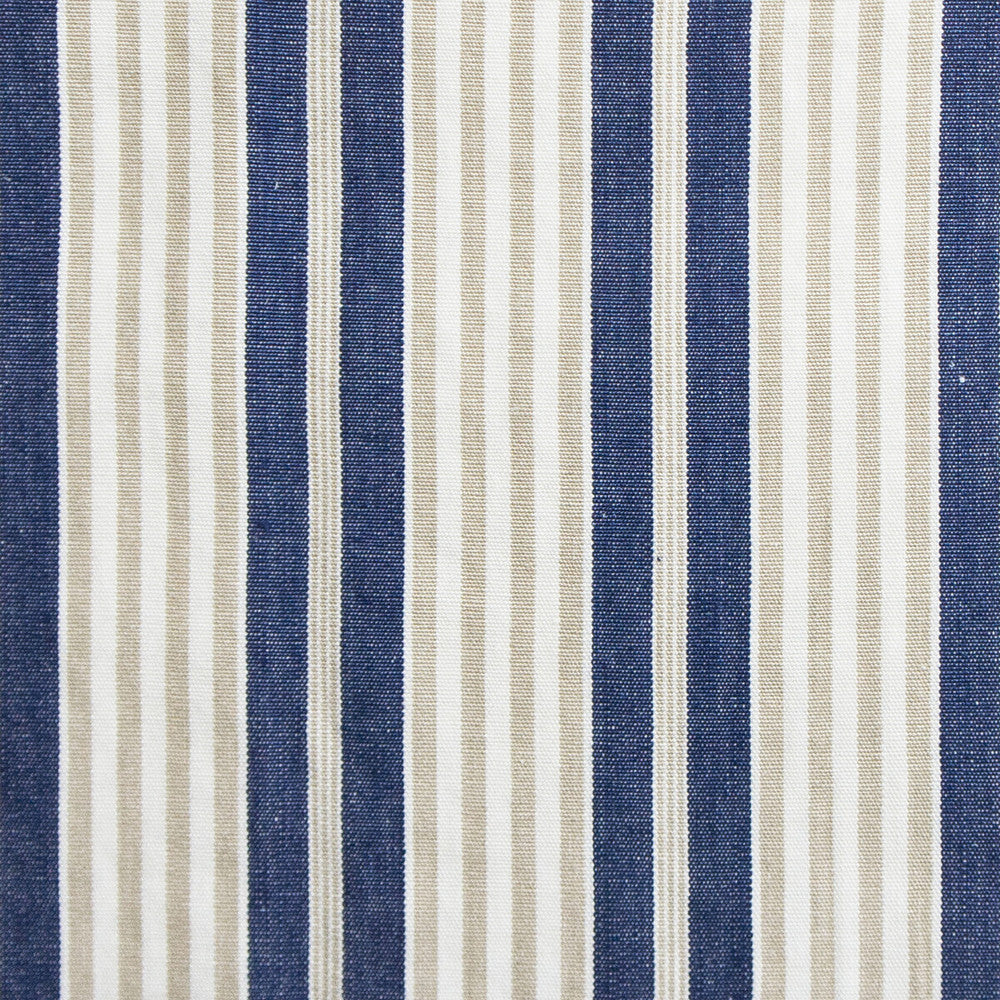 Hamptons Azul/Gris by Gaston Y Daniela Designer Fabric GASTON LUIS BUSTAMANTE LINEN - 100% Italy MEDIUM Horizontal: 4.5 and Vertical: 55 - Swanky Fabrics -