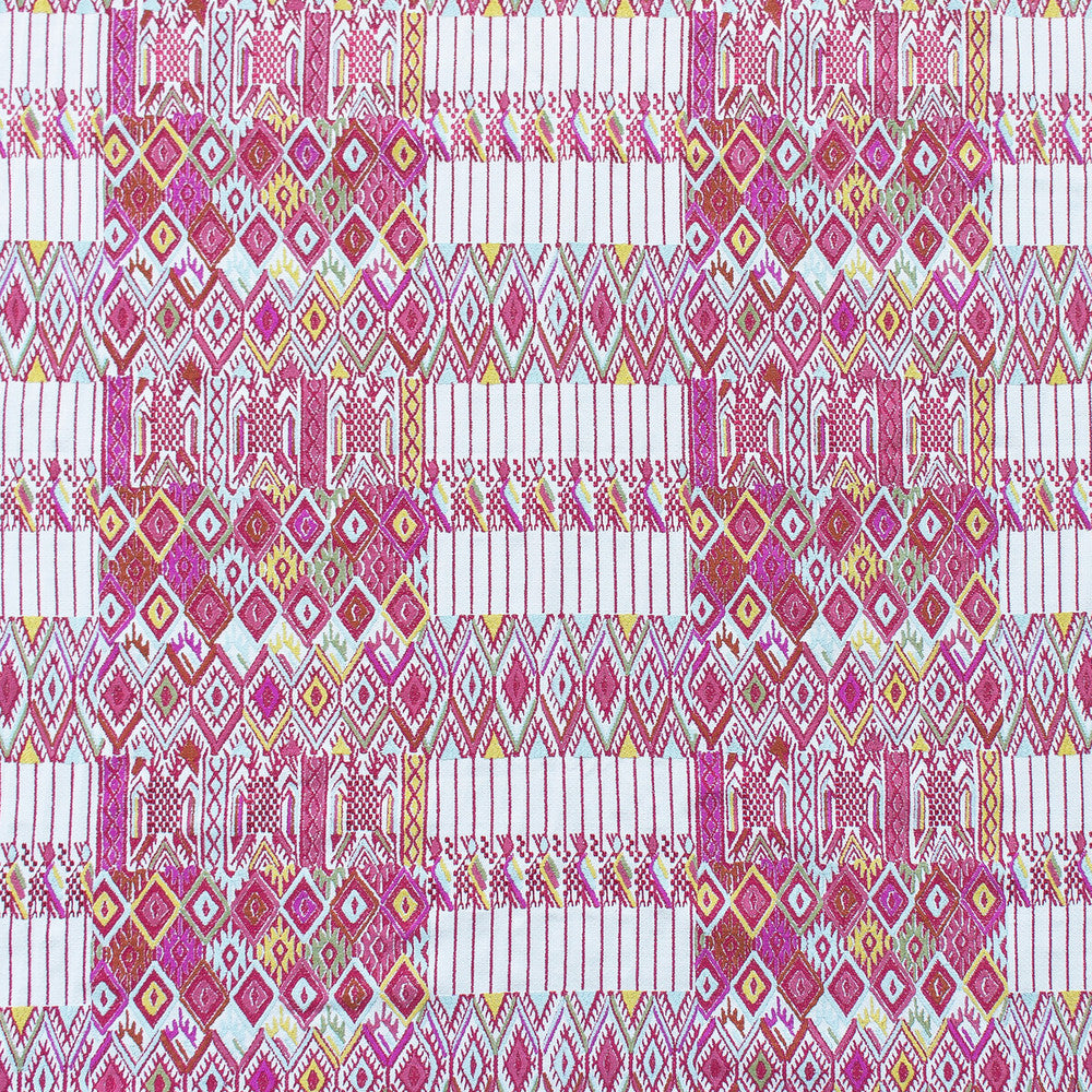 Huipil Rosa/Verde by Gaston Y Daniela Designer Fabric GASTON NUEVO MUNDO VISCOSE - 46%;COTTON - 24%;POLYESTER - 18%;LINEN - 12% India Horizontal: 24.5 and Vertical: 15.5 48.75 - Swanky Fabrics -