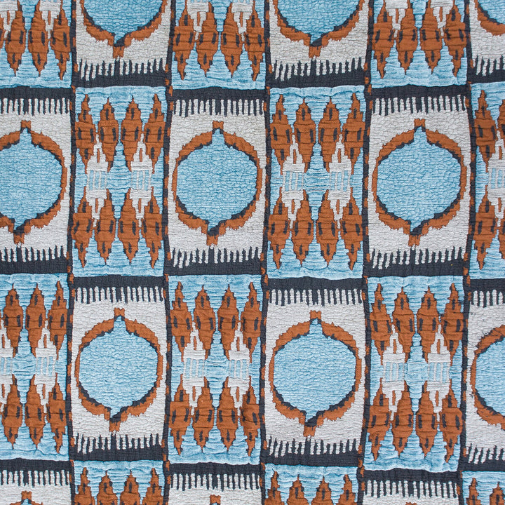 Cuzco Azul/Teja by Gaston Y Daniela Designer Fabric GASTON NUEVO MUNDO VISCOSE - 72%;COTTON - 16%;POLYESTER - 12% Turkey MEDIUM Horizontal: 12.5 and Vertical: 23 49 - Swanky Fabrics -