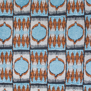 Cuzco Azul/Teja by Gaston Y Daniela Designer Fabric