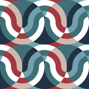 Kimi Azul/Rojo by Gaston Y Daniela Designer Fabric
