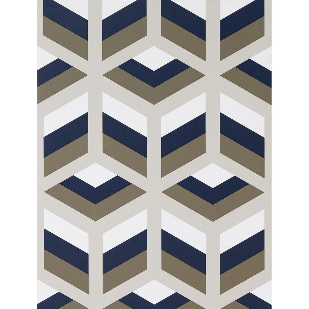 Xabi Azul/Marron by Gaston Y Daniela Designer Wallcovering LORENZO CASTILLO HISPANIA WP PAPER - 100% Spain Horizontal: and Vertical: 20.8 20.8 - Swanky Fabrics -