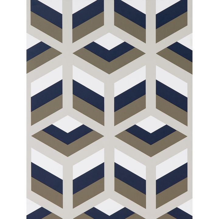 Xabi Azul/Marron by Gaston Y Daniela Designer Wallcovering LORENZO CASTILLO HISPANIA WP PAPER - 100% Spain Horizontal: and Vertical: 20.8 20.8 - Swanky Fabrics -