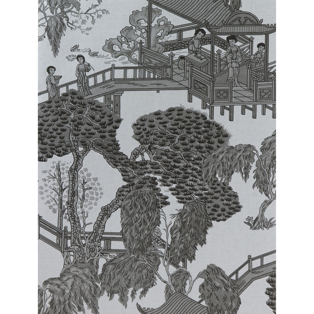 Zhou Jun Plata/Antracita by Gaston Y Daniela Designer Wallcovering LORENZO CASTILLO HISPANIA WP PAPER - 100% Spain Horizontal: and Vertical: 27.5 20.8 - Swanky Fabrics -