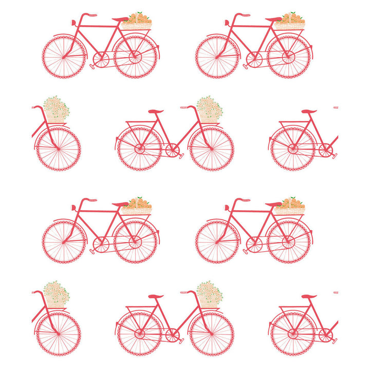 Bicicletas Rosa by Gaston Y Daniela Designer Wallcovering GASTON LIBRERIA PAPER - 100% Spain Horizontal: 0 and Vertical: 12.6 20.8 - Swanky Fabrics -
