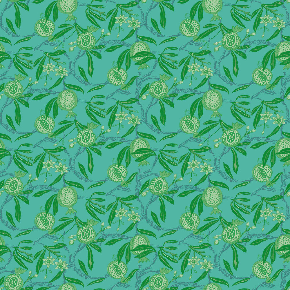 Granadas Verde/Azul by Gaston Y Daniela Designer Wallcovering GASTON LIBRERIA PAPER - 100% Spain - Horizontal: 0 and Vertical: 6.8 20.8 - Swanky Fabrics -