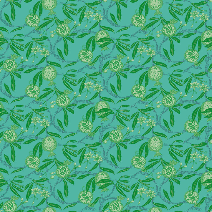 Granadas Verde/Azul by Gaston Y Daniela Designer Wallcovering GASTON LIBRERIA PAPER - 100% Spain Horizontal: 0 and Vertical: 6.8 20.8 - Swanky Fabrics -