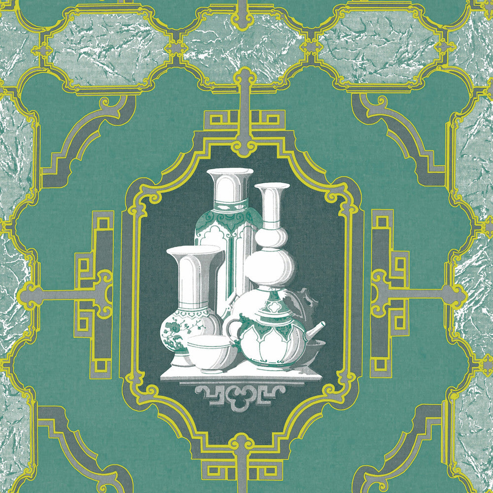 Porcelanas Esmeralda by Gaston Y Daniela Designer Wallcovering GASTON LIBRERIA PAPER - 100% Spain Horizontal: 0 and Vertical: 10.4 20.8 - Swanky Fabrics -
