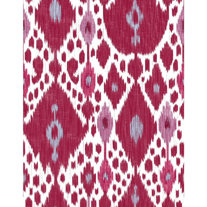 Ikat Rojo by Gaston Y Daniela Designer Wallcovering GASTON LIBRERIA VINYL - 100% Italy Horizontal: 0 and Vertical: 35.4 27.5 - Swanky Fabrics -