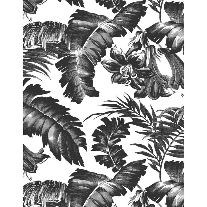 Plantation Black&White by Gaston Y Daniela Designer Wallcovering GASTON LIBRERIA VINYL - 100% Italy - Horizontal: 0 and Vertical: 27.5 27.5 - Swanky Fabrics -