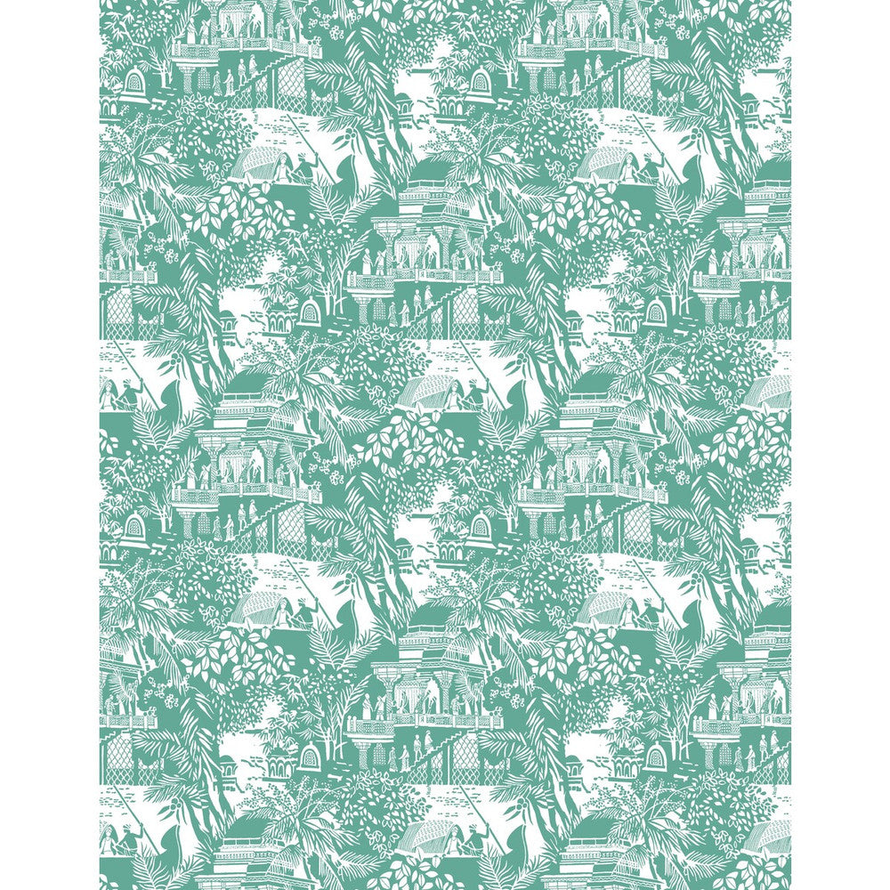 Olimpo Esmeralda by Gaston Y Daniela Designer Wallcovering GASTON LIBRERIA VINYL - 100% Italy Horizontal: 0 and Vertical: 17.7 27.5 - Swanky Fabrics -