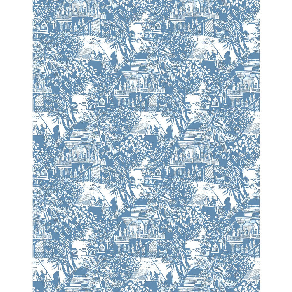 Olimpo Azul by Gaston Y Daniela Designer Wallcovering GASTON LIBRERIA VINYL - 100% Italy - Horizontal: 0 and Vertical: 17.7 27.5 - Swanky Fabrics -