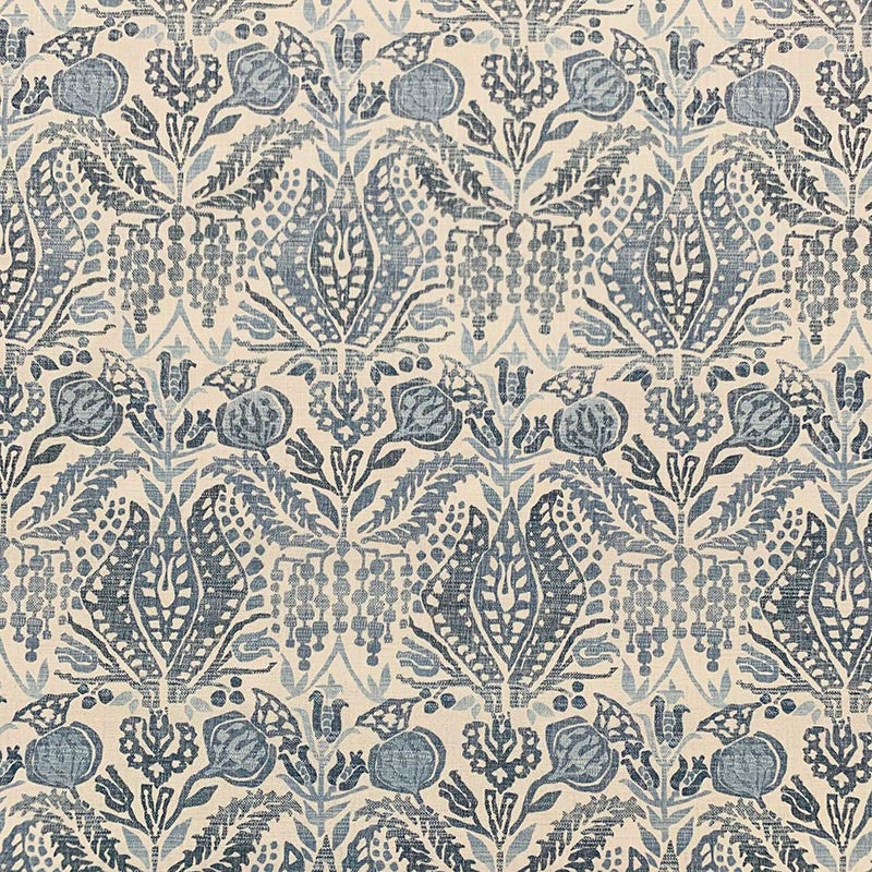 Genesis Blue by Magnolia Designer Fabric - 36Poly26Ctn22Visc16Lin China 30000 Horizontal: 13.5 and Vertical: 26.75 56" - Swanky Fabrics -