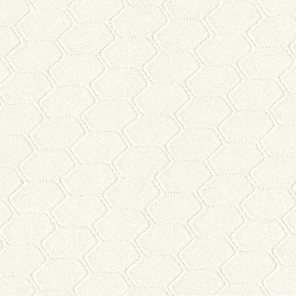 Bargello 602 Mystic White by GUARDIAN Designer Fabric 100% Polyvinyl Chloride (PVC) CN 1,500,000 Double Rubs (Wyzenbeek) </p><p>Repeat: Horizontal: and Vertical: 54 in. (137 cm) - Swanky Fabrics -