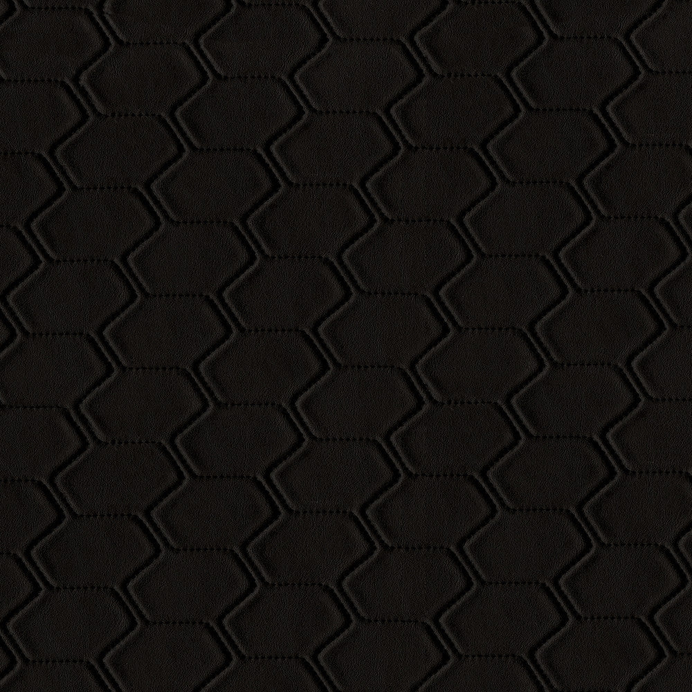 Bargello 9009 Black by GUARDIAN Designer Fabric 100% Polyvinyl Chloride (PVC) CN 1,500,000 Double Rubs (Wyzenbeek) </p><p>Repeat: Horizontal: and Vertical: 54 in. (137 cm) - Swanky Fabrics -