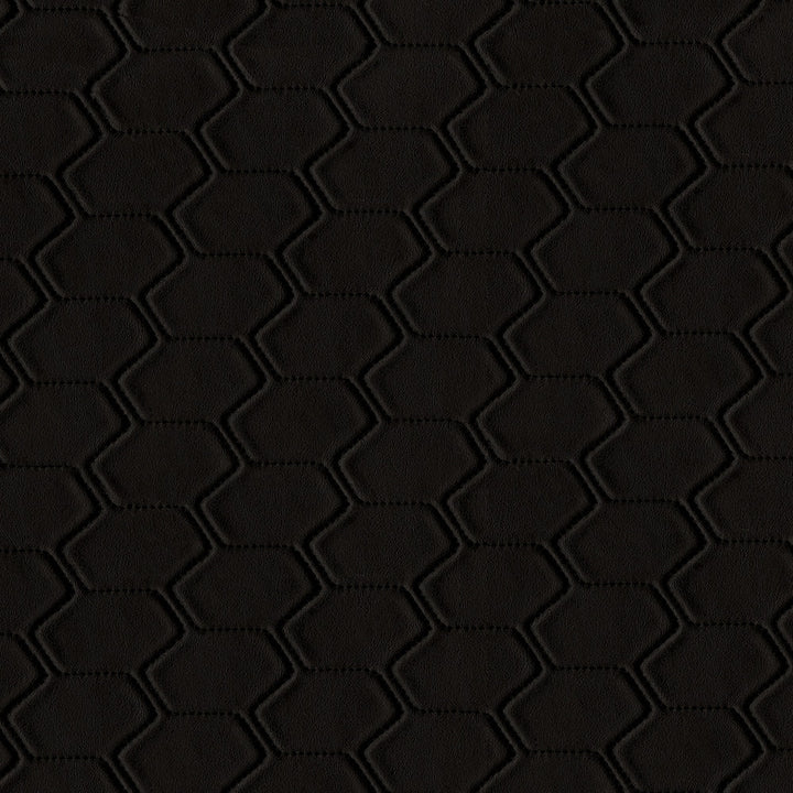 Bargello 9009 Black by GUARDIAN Designer Fabric 100% Polyvinyl Chloride (PVC) CN 1,500,000 Double Rubs (Wyzenbeek) </p><p>Repeat: Horizontal: and Vertical: 54 in. (137 cm) - Swanky Fabrics -