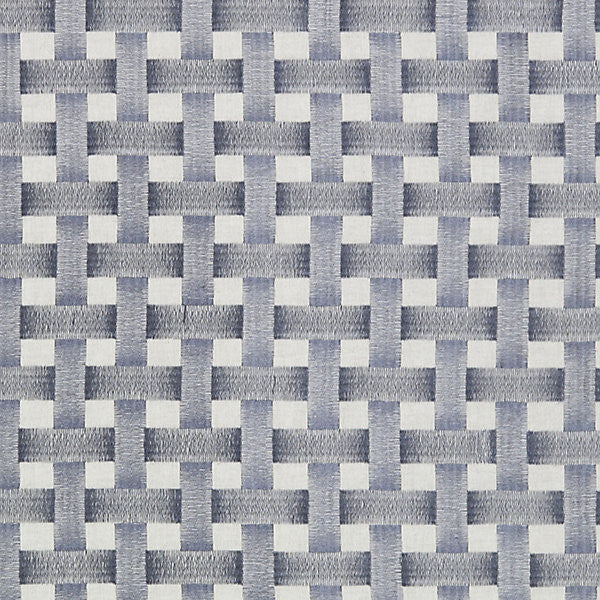 Grillwork/Blue 1965-003 by Grey Watkins Designer Fabric STOCKED AT SCALAMANDRE WAREHOUSE 55% LINEN|45% COTTON INDIA MEDIUM DUTY Horizontal: 4" and Vertical: 4" 54" - Swanky Fabrics -