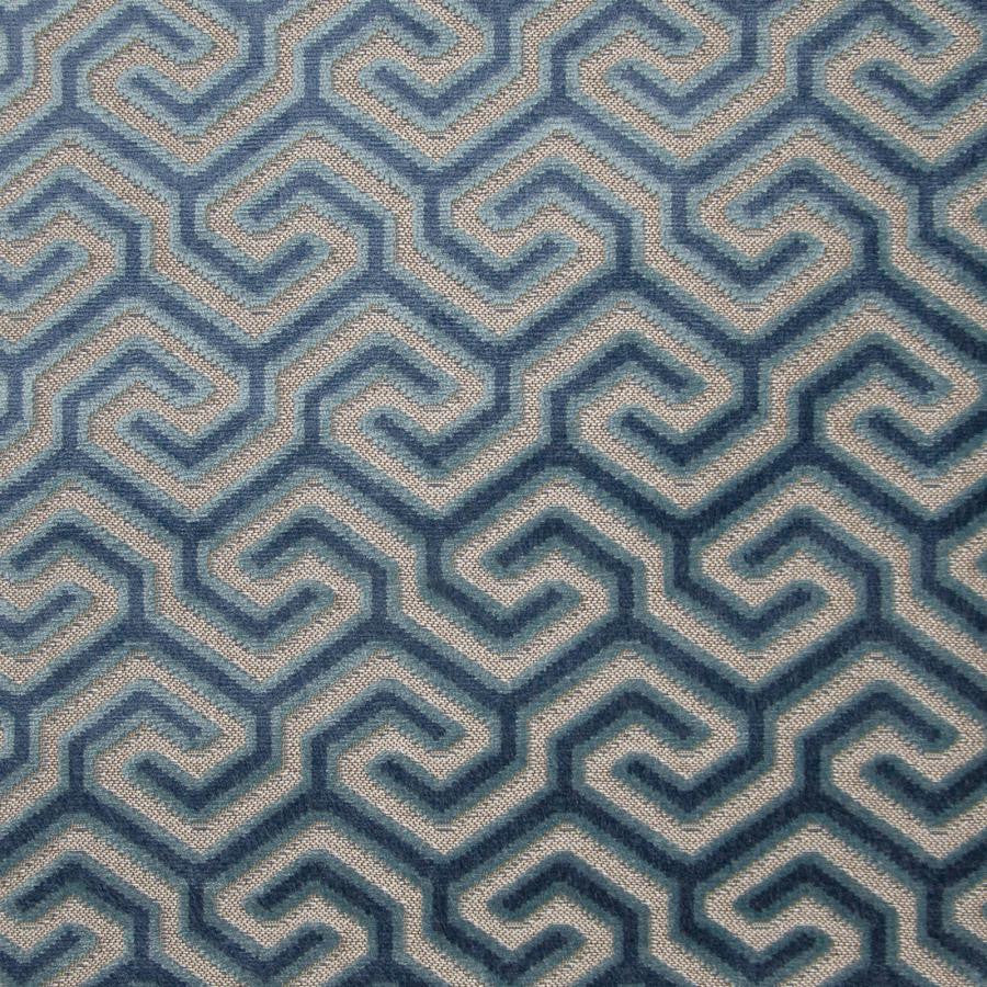 Garola # 605 Sapphire by Maxwell Designer Fabric Performance Cut Velvets 48% POLYESTER
47% VISCOSE
5% COTTON BELGIUM V-5.0"H-3.4" 55" - Swanky Fabrics -
