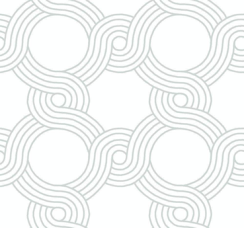 The Twist Grey Wallpaper by York Wallcoverings Designer Geometric Resource Library Covers about 60.8 square feet 27-in by 27-ft long roll Prepasted 25.25 - Swanky Fabrics -