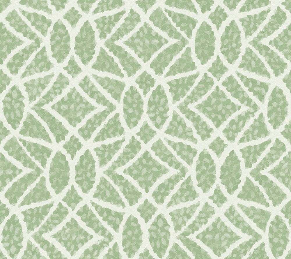 Boxwood Garden Green Wallpaper by York Wallcoverings Designer Grandmillennial Covers about 60.8 square feet 27-in by 27-ft long roll Prepasted 24 - Swanky Fabrics -