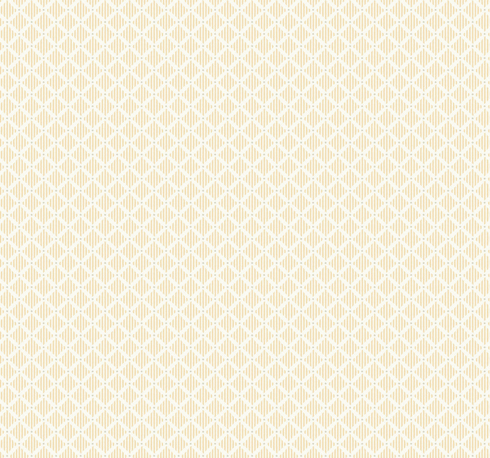 Diamond Gate Yellow Wallpaper by York Wallcoverings Designer Grandmillennial Covers about 60.8 square feet 27-in by 27-ft long roll Prepasted 25.25 - Swanky Fabrics -