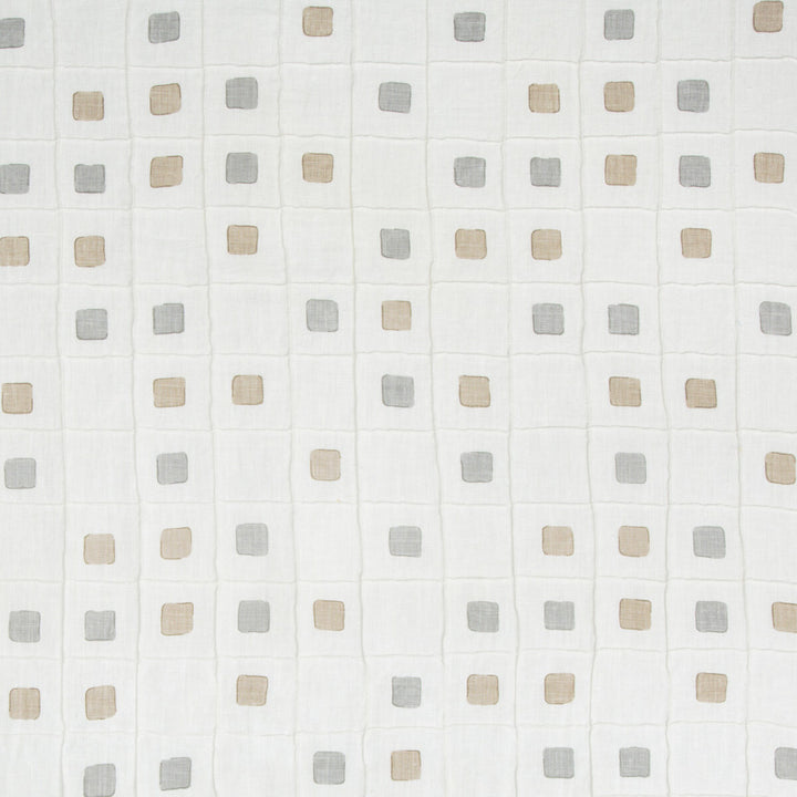 Gridwork Dune by Kravet Basics Designer Fabric JEFFREY ALAN MARKS OCEANVIEW LINEN - 99%;COTTON - 1% India HEAVY Horizontal: 12.75 and Vertical: 12.75 50.5 - Swanky Fabrics -