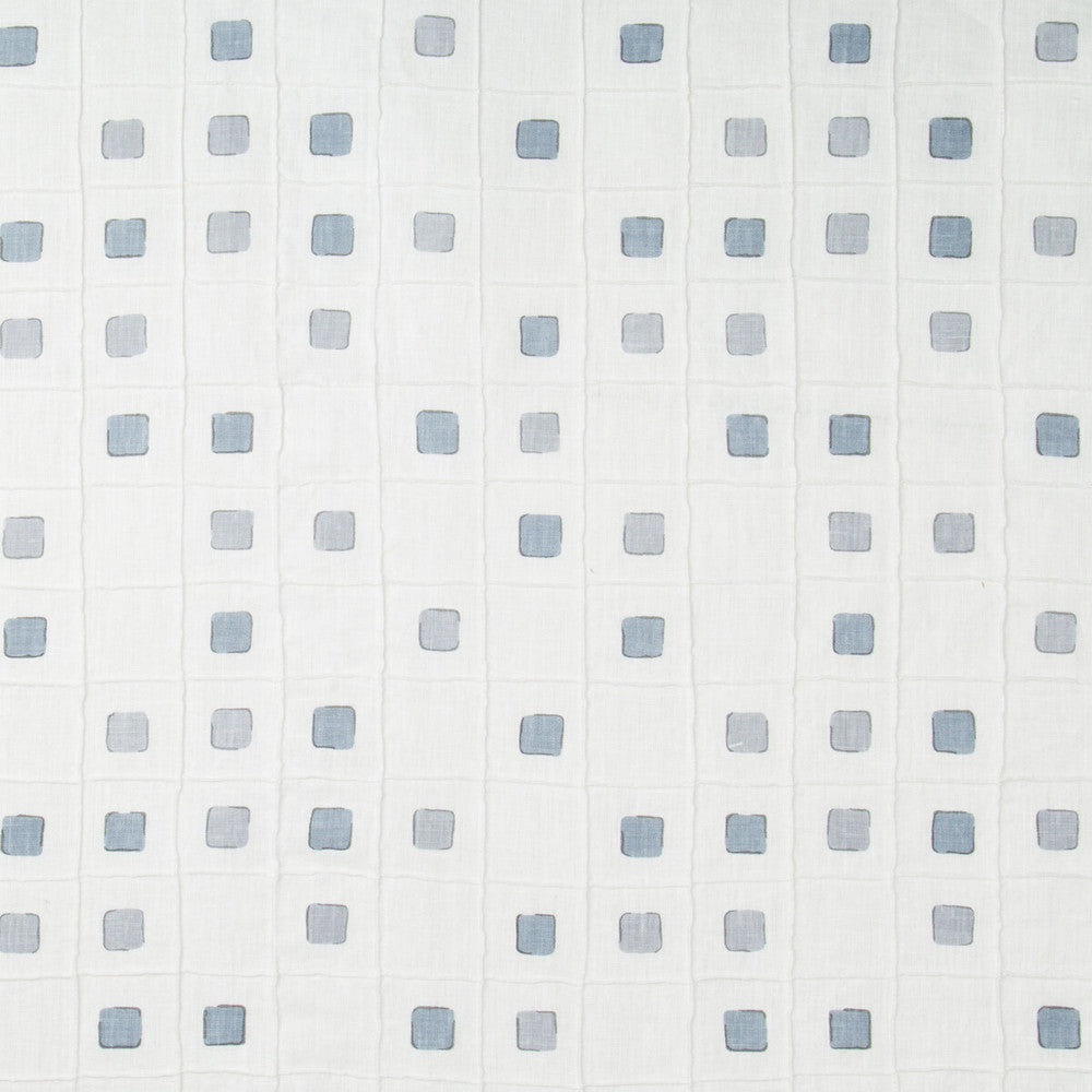 Gridwork Slate by Kravet Basics Designer Fabric JEFFREY ALAN MARKS OCEANVIEW LINEN - 99%;COTTON - 1% India - Horizontal: 12.75 and Vertical: 12.75 50.5 - Swanky Fabrics -