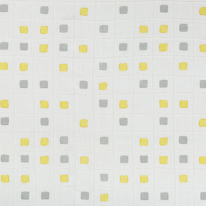 Gridwork Citrine by Kravet Basics Designer Fabric JEFFREY ALAN MARKS OCEANVIEW LINEN - 99%;COTTON - 1% India HEAVY Horizontal: 12.75 and Vertical: 12.75 50.5 - Swanky Fabrics -