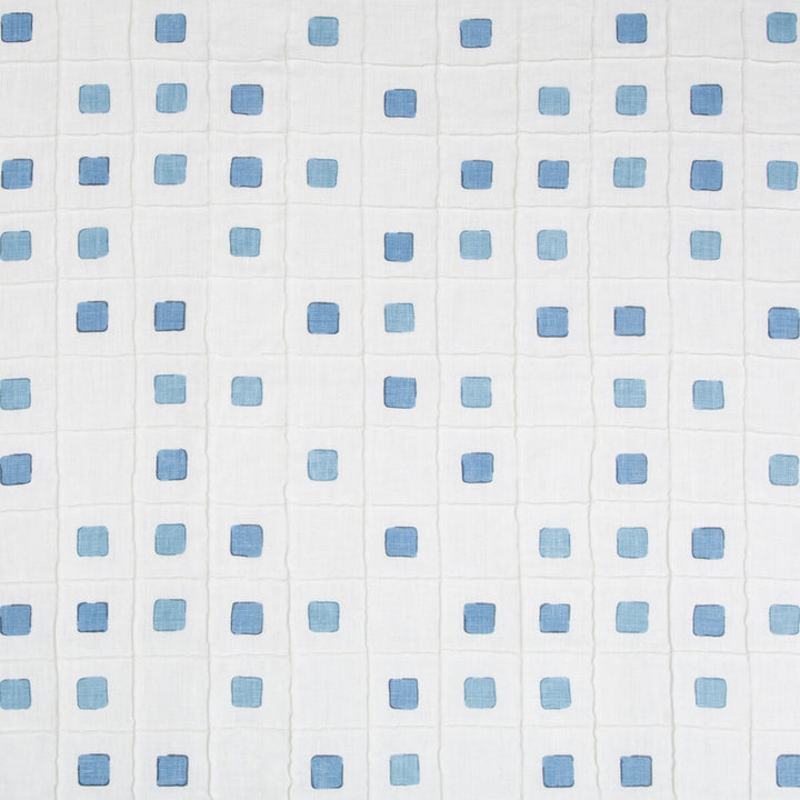 Gridwork Ocean by Kravet Basics Designer Fabric JEFFREY ALAN MARKS OCEANVIEW LINEN - 99%;COTTON - 1% India - Horizontal: 12.75 and Vertical: 12.75 50.5 - Swanky Fabrics -
