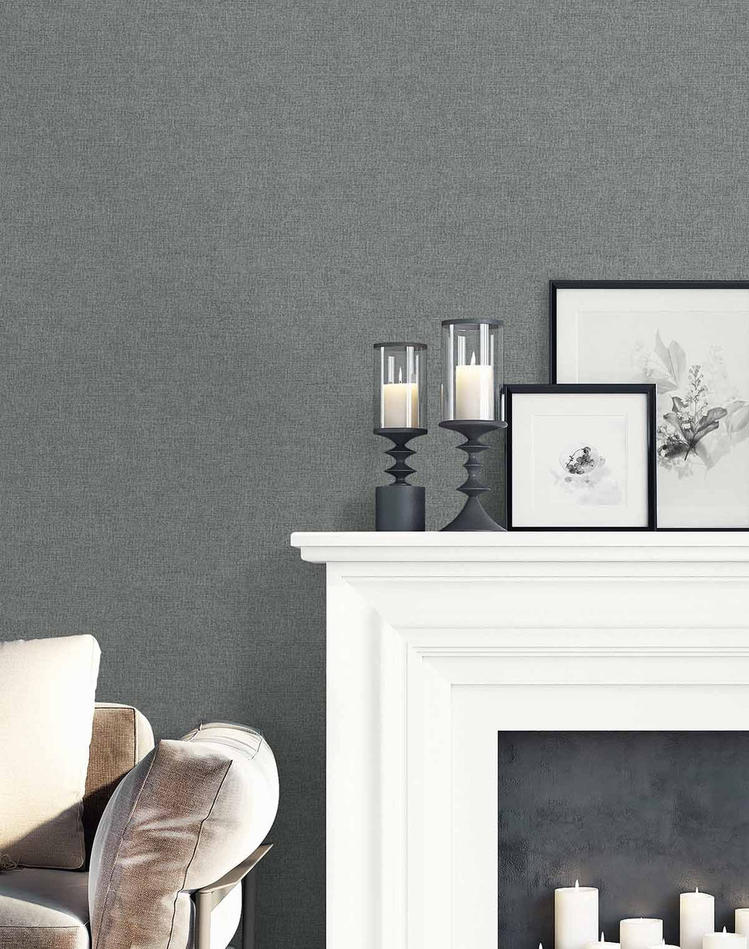 Normandy Charcoal GT30330 by Seabrook Designs Designer Wallpaper